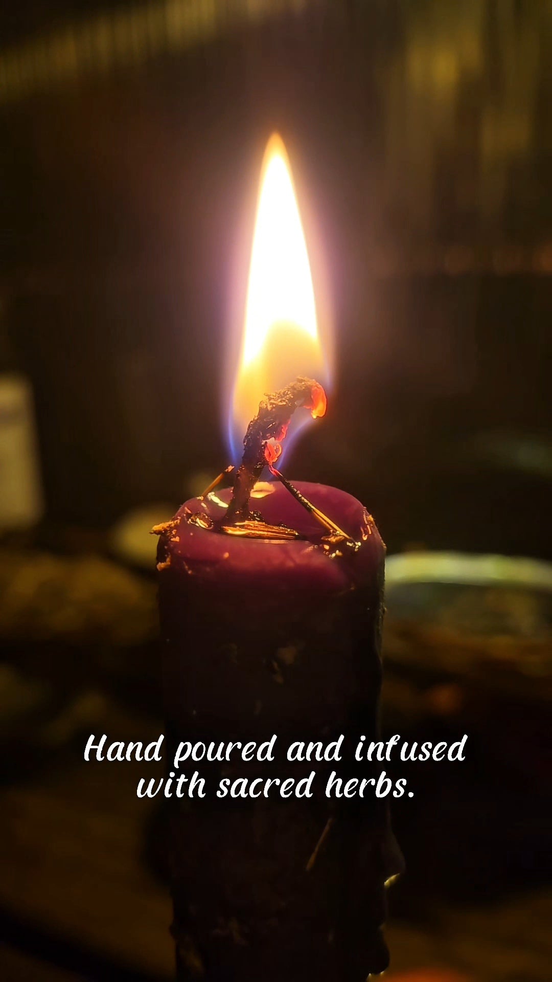 The Witchโs Flame Hand-Poured Ritual Candle-๐ Lunar Eclipse ๐