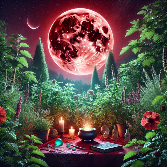 The Red Moon Rises: Harnessing Lunar Energy for Witchcraft & Herbal Magic